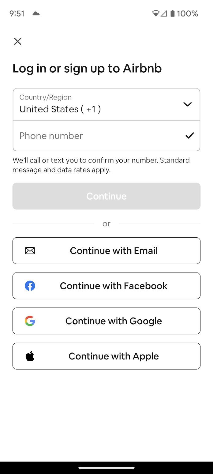 Airbnb: Consistent fields & UI