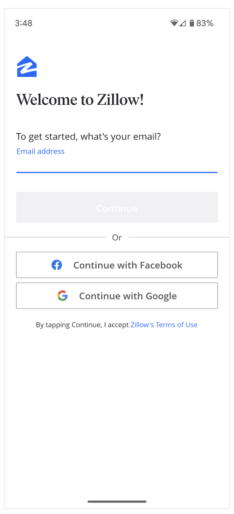 Zillow screen